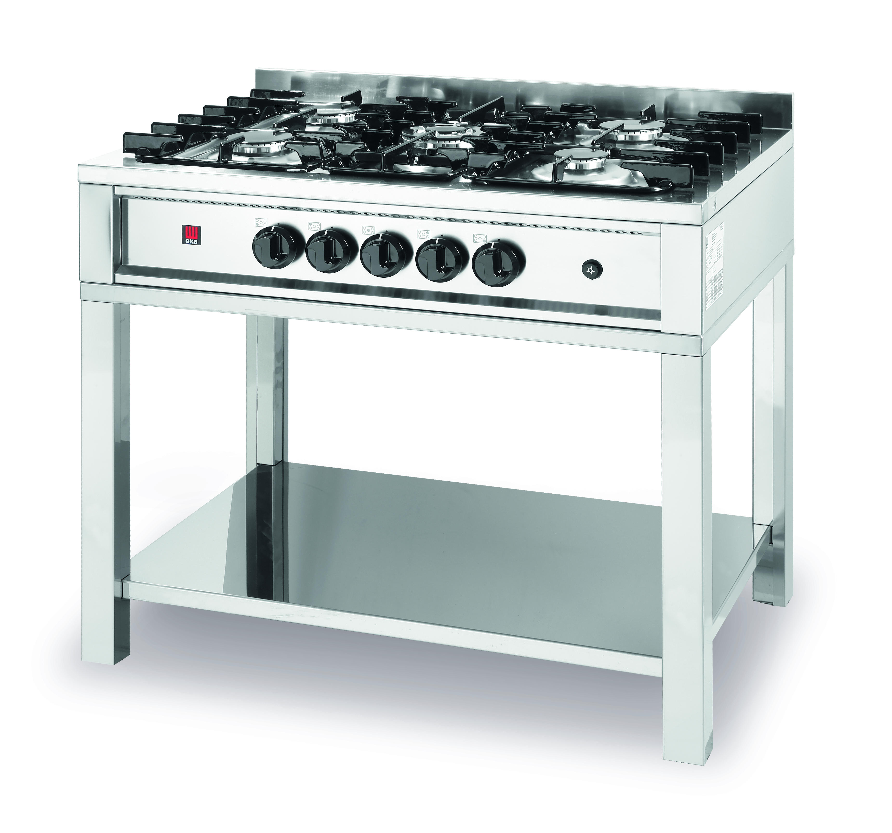 Плита газовая 5-ти конфорочная Kitchen Line на открытом модуле, HENDI, Kitchen Line, 14,3kW, 900x640x(H)910мм
